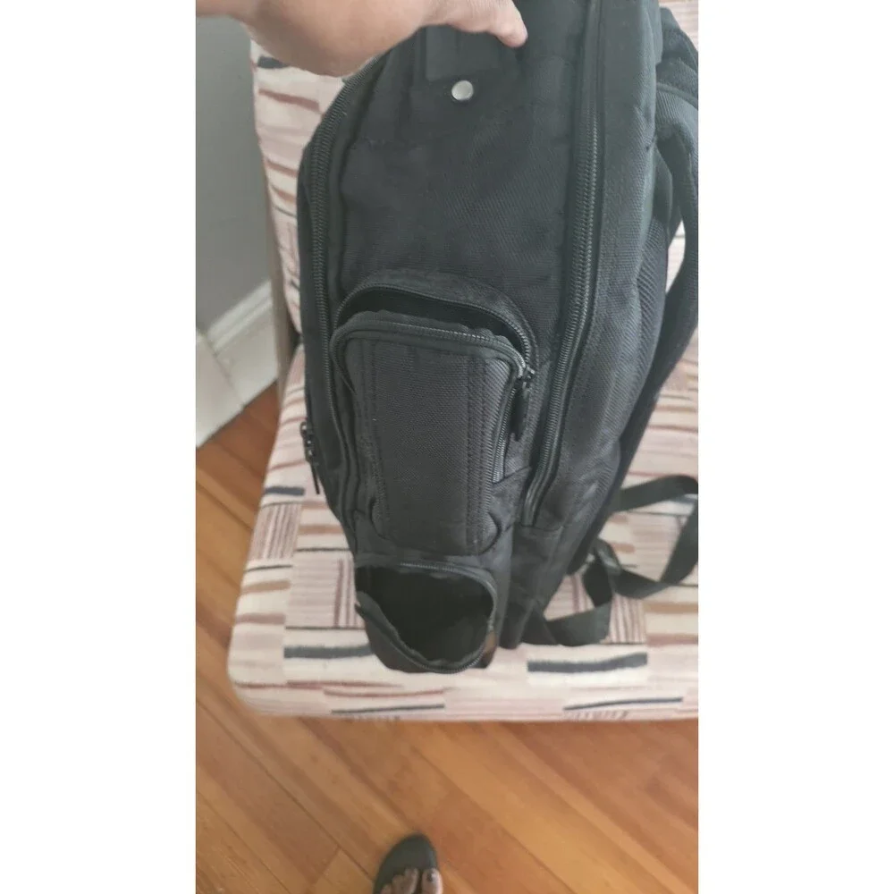 Perry Ellis Black Laptop Backpack Travel/Business Bag, Zip, Multiple Pockets